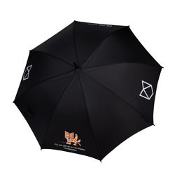 Motiv im Offsetdruck Schwarzer Regenschirm mit personalisiertem Motiv und Spruch