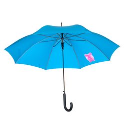 Offsetdruck auf Schirminnenseite Blauer Langschirm mit Druck auf der Innenseite des Schirmdachs