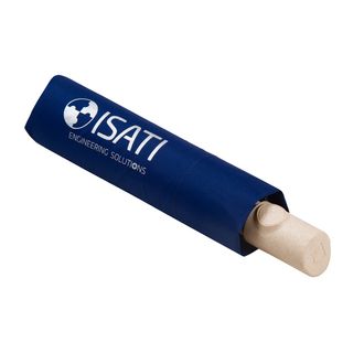 Logodruck auf der Hülle Blauer Knirps Taschenschirm mit Logodruck auf der Hülle