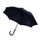 Geöffneter schwarzer Regenschirm mit Ledergriff