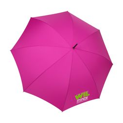 Pinker Regenschirm mit Logoaufdruck