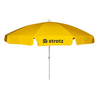 Sonnenschirm Standard Gelber Sonnenschirm mit bedrucktem Logo