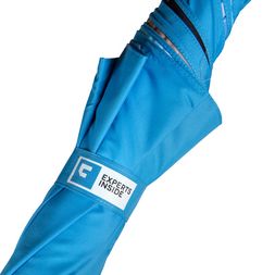 Siebdruck auf dem Schliessband Blauer Regenschirm mit Logo im Siebdruck auf dem Schliessband