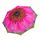 Allover Digitaldruck einer pinken Blume über alle Schirmsegmente