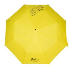 Gelber Knirps Regenschirm mit Logo im Siebdruck veredelt