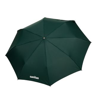 weisser Siebdruck Dunkelgrüner Knirps Taschenschirm mit Logodruck