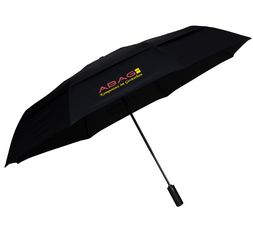 Schwarzer Knirps Regenschirm mit Windventil und individuellem Logodruck